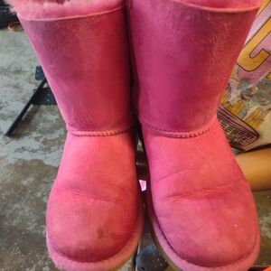 UGG Bailey Bow Pink Kids Boots 1Y